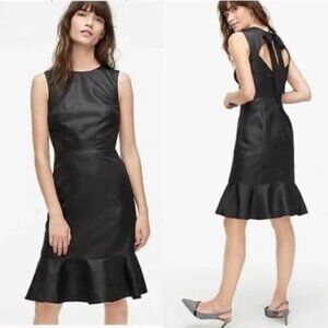 BNWT J. Crew Knee-Length Ruffle Hem Sheath Dress in Black Women’s Size 10